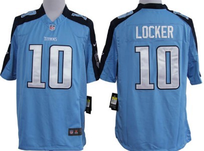 Light Blue Game Jersey Tennessee Titans 10 Jake Locker